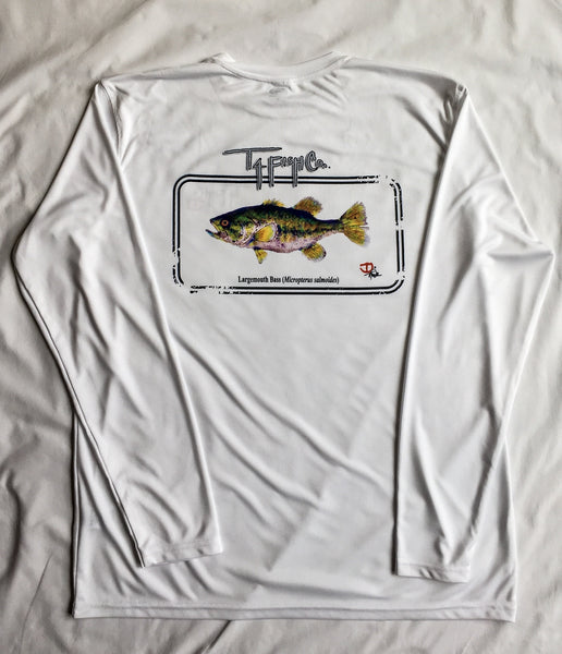 Adult Largemouth Long Sleeve Performance T-shirt White – T4 Fish Company