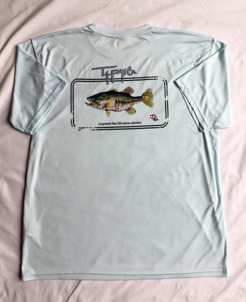 Adult Largemouth Bass Short Sleeve Performance T-shirt Arctic Blue – T4 Fish  Company