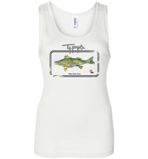 Women's Walleye Framed Tank Top Front Print