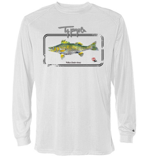 Men's/Women's/Youth Long Sleeve Performance Walleye Framed Front Print