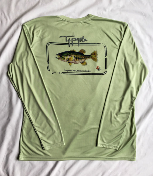 Adult Largemouth Bass Long Sleeve Performance T-shirt Sage