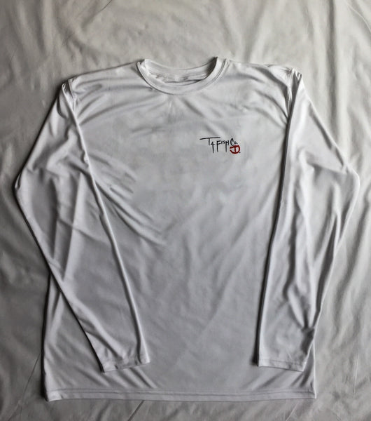 Adult Largemouth Long Sleeve Performance T-shirt White