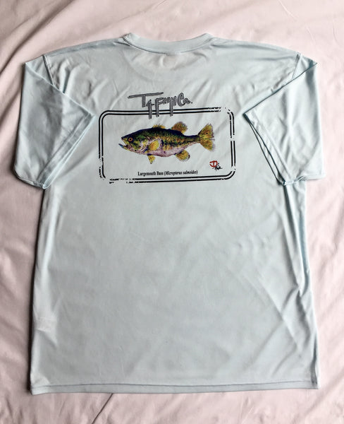 Adult Largemouth Bass Short Sleeve Performance T-shirt Arctic Blue