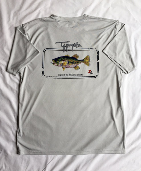 Adult Largemouth Bass Short Sleeve Performance T-shirt Pearl Grey