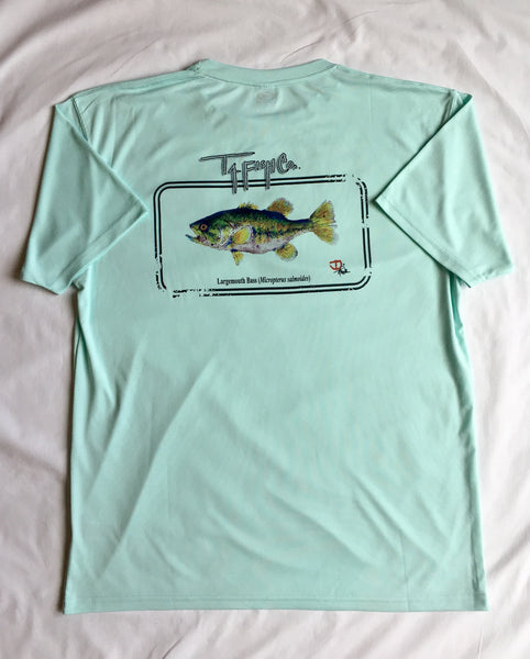 Adult Largemouth Bass Short Sleeve Performance T-shirt Seagrass